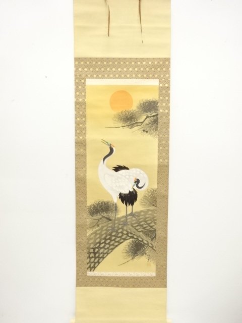 JAPANESE COLLECTIBLE / PAINTED BY MATSUREI: MATSUGAMIS TWIN CRANES / O